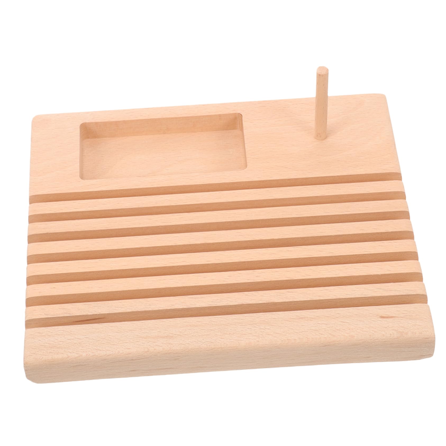 BEBEMOKO Wooden Spool Holder Solid Beech Thread Storage Rack for Household Use Wall Mountable Design for Sewing Quilting Crafting Embroidery Efficient Organization Tool