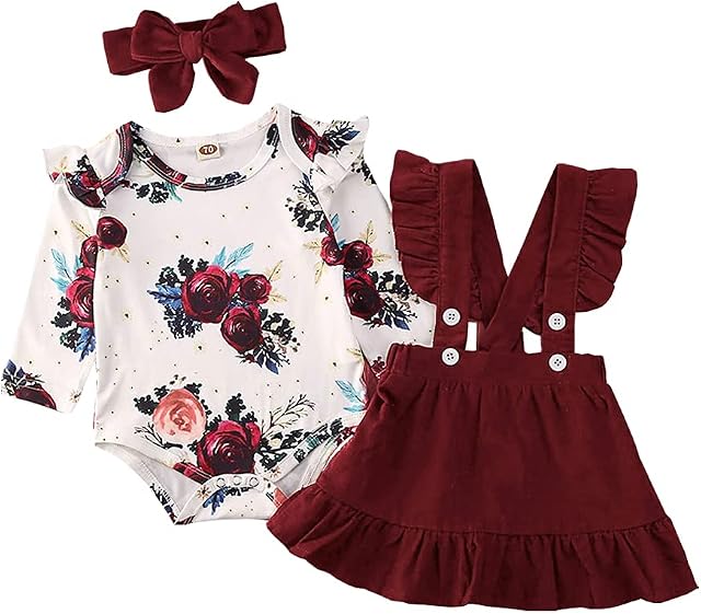 Conjunto Bebê Menina Body Florido Salopete Faixinha de Cabeça ^-^