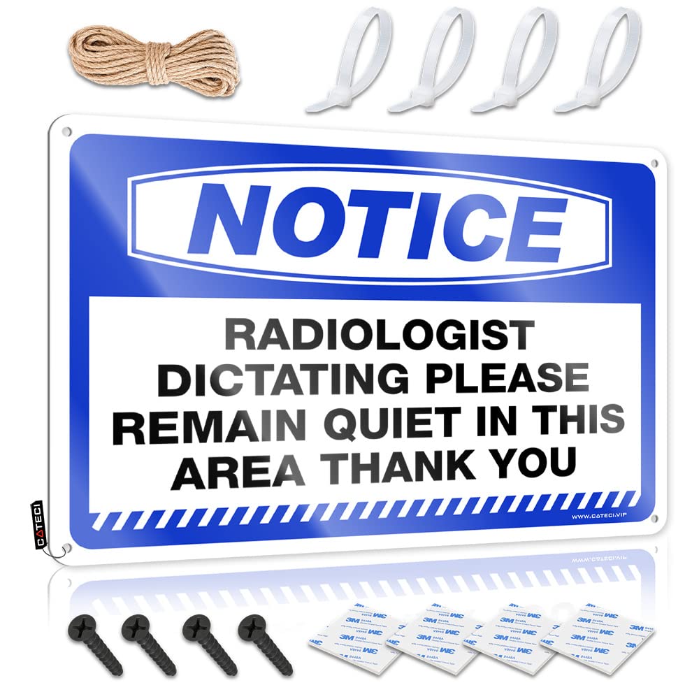 Decaor Funny Sign Rustic Birthday Gift | Notice Radiologist Dictating Please Remain Quiet Fall Metal Wall Decor For Water Home(30X40CM)