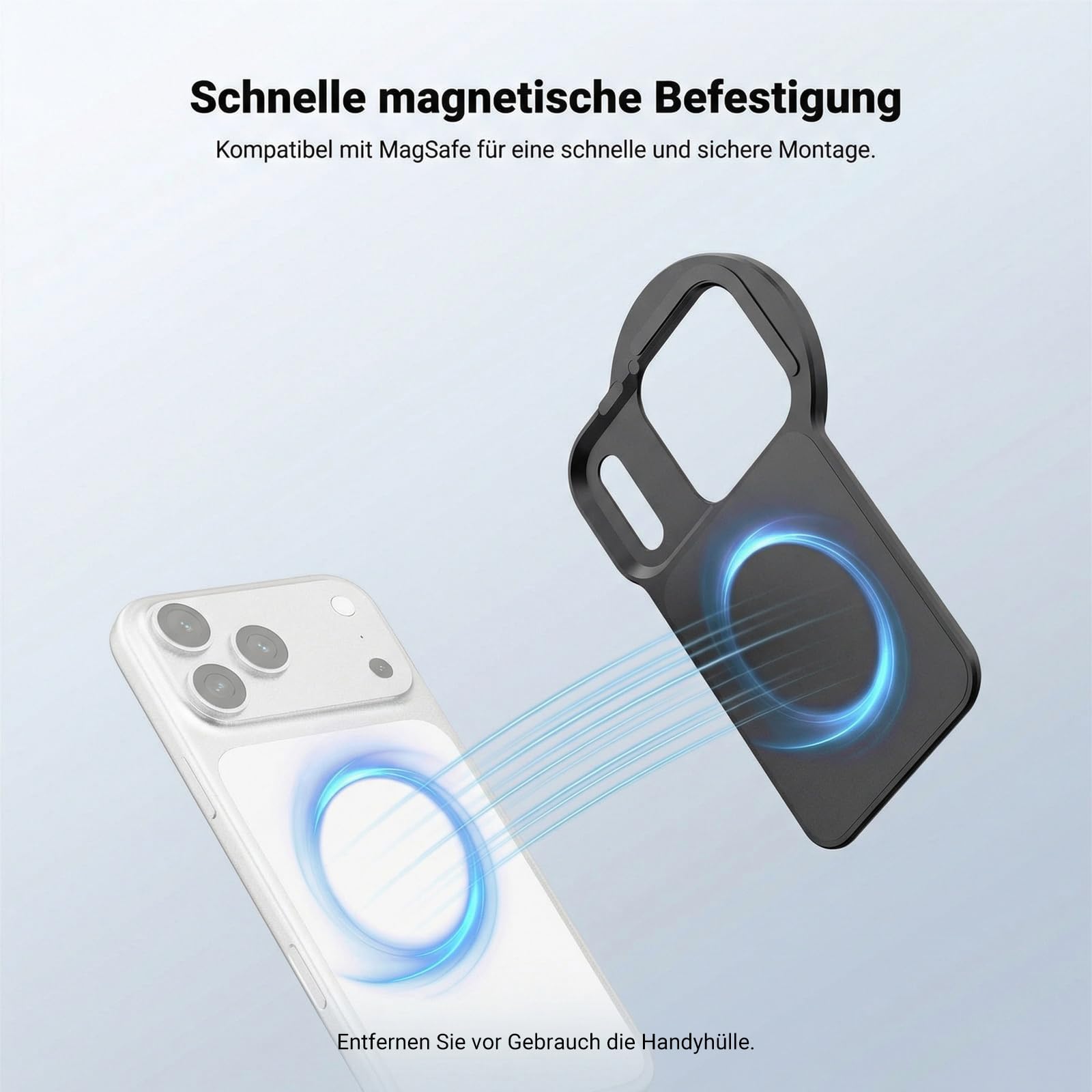 NEEWER 6,9" Magnetisches Handy Objektiv Filter Halterungsadapter Rückplatte Zubehör mit 67mm Variablem Graufilter (ND 2-32) kompatibel mit MagSafe iPhone 12/13/14/15/16/17 Pro Max und 14/15/16 Plus