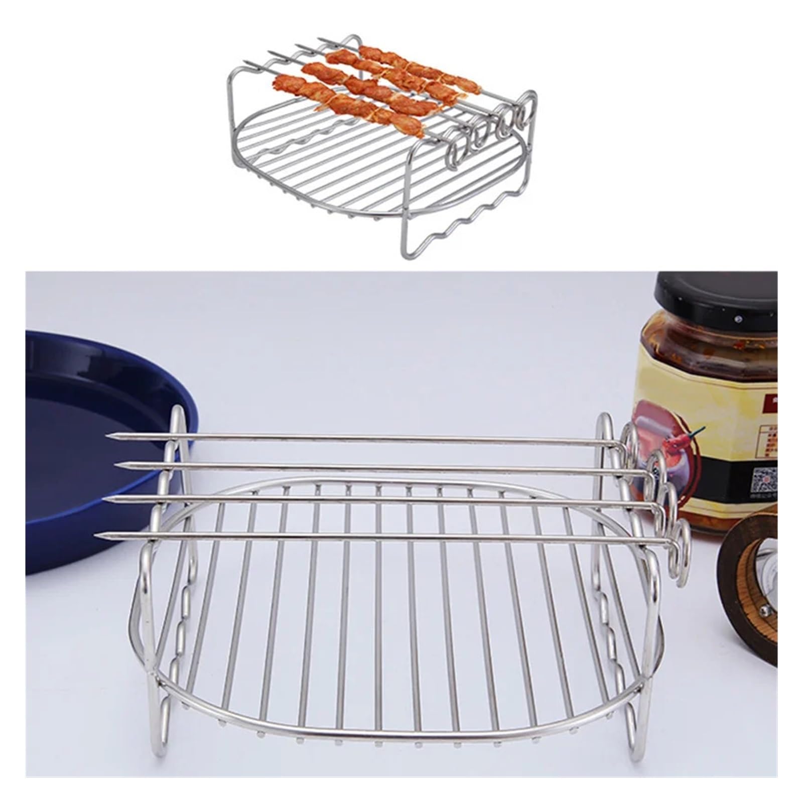 Stojak do gotowania na parze Air Fryer Stojak na szpikulce ze stali nierdzewnej Parowar do gotowania Grill do pieczenia Narzędzia kuchenne Naczynia kuchenne Akcesoria kuchenne(7 Inch)