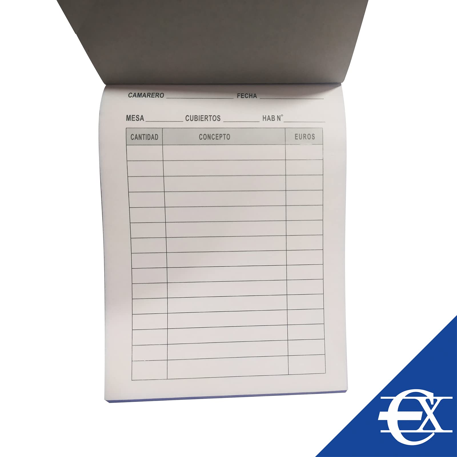 EUROXANTY Bloc camarero | Talonario de Bolsillo | Para coger Comandas | Hojas con Precorte | Original y copia | 80 hojas por talonario | 13 x 9 cm, 12