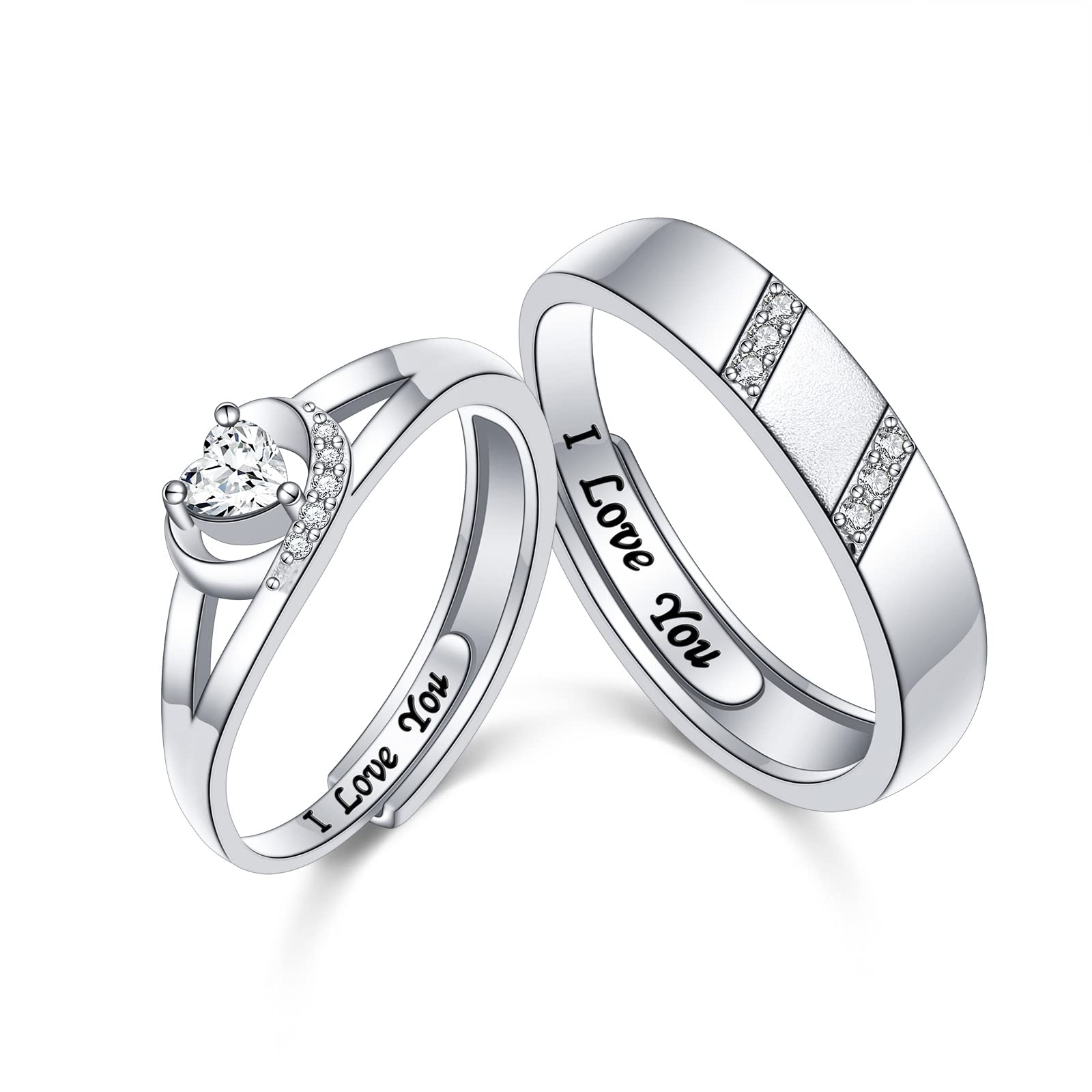 Yearace Sterling Silver Adjustable Rings