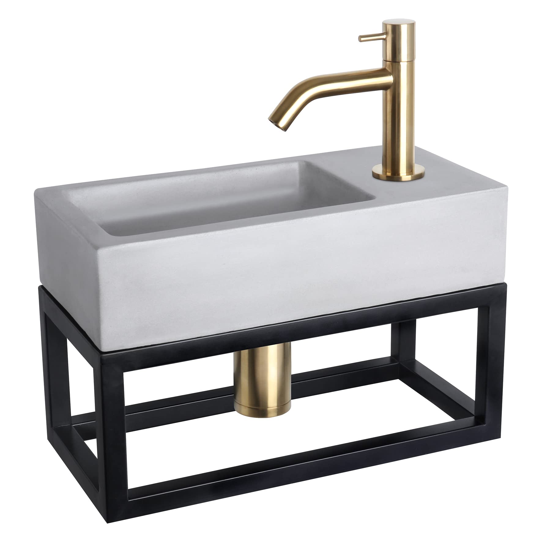 Lavabo gris clair en béton pour des toilettes modernes et optimisées