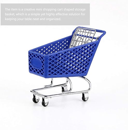 Miniatura 6 de Hemoton 2pcs mini carrito de compras cesta de almacenamiento creativo construcción de metal resistente color al azar
