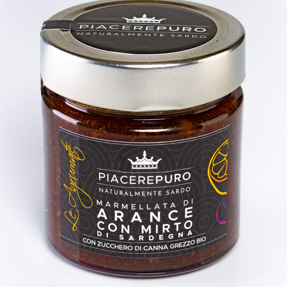 12 x 120 gr - Marmellata di arance con mirto sardo, prodotta a Sassari dagli artigiani di Piacere Puro