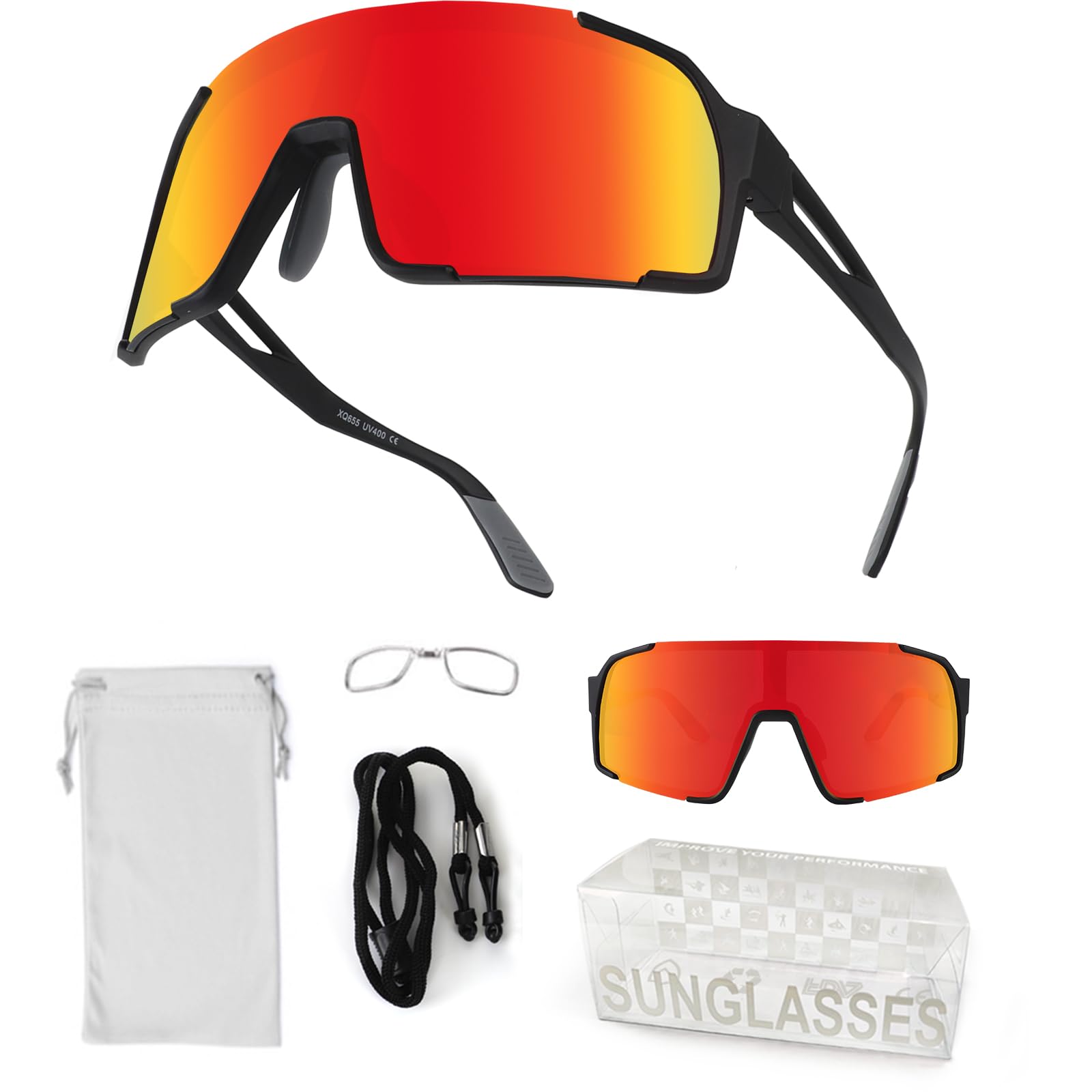OULAIQI Gafas de sol de béisbol para hombres y mujeres, gafas deportivas de ciclismo para correr, sóftbol, voleibol, golf con protección UV