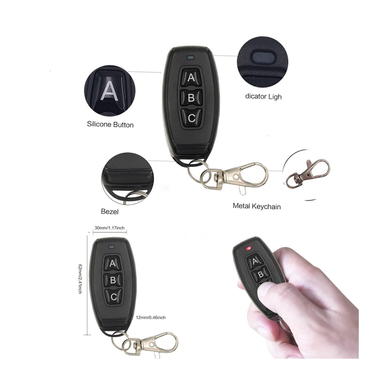 Apriporta del garage, Telecomando senza fili 433Mhz AC220V 2CH Ricevitore e trasmettitore relè universale Rf for il controllo del motore della porta del garage e del cancello Adatto a cancelli versati