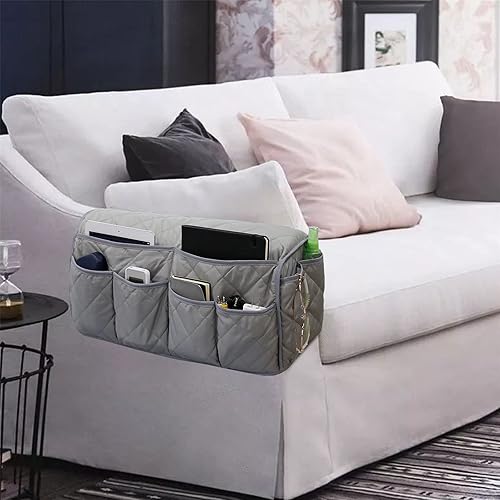 Miniatura 9 de Organizador de reposabrazos para sofá, impermeable, soporte de control remoto para sillón reclinable, organizador reclinable antideslizante,