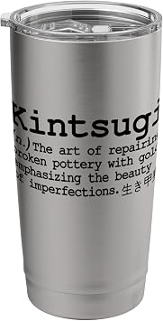 Kintsugi Gold Pottery Repair Japanese Poetic Tradition Word Stainless Steel Insulated Tumbler