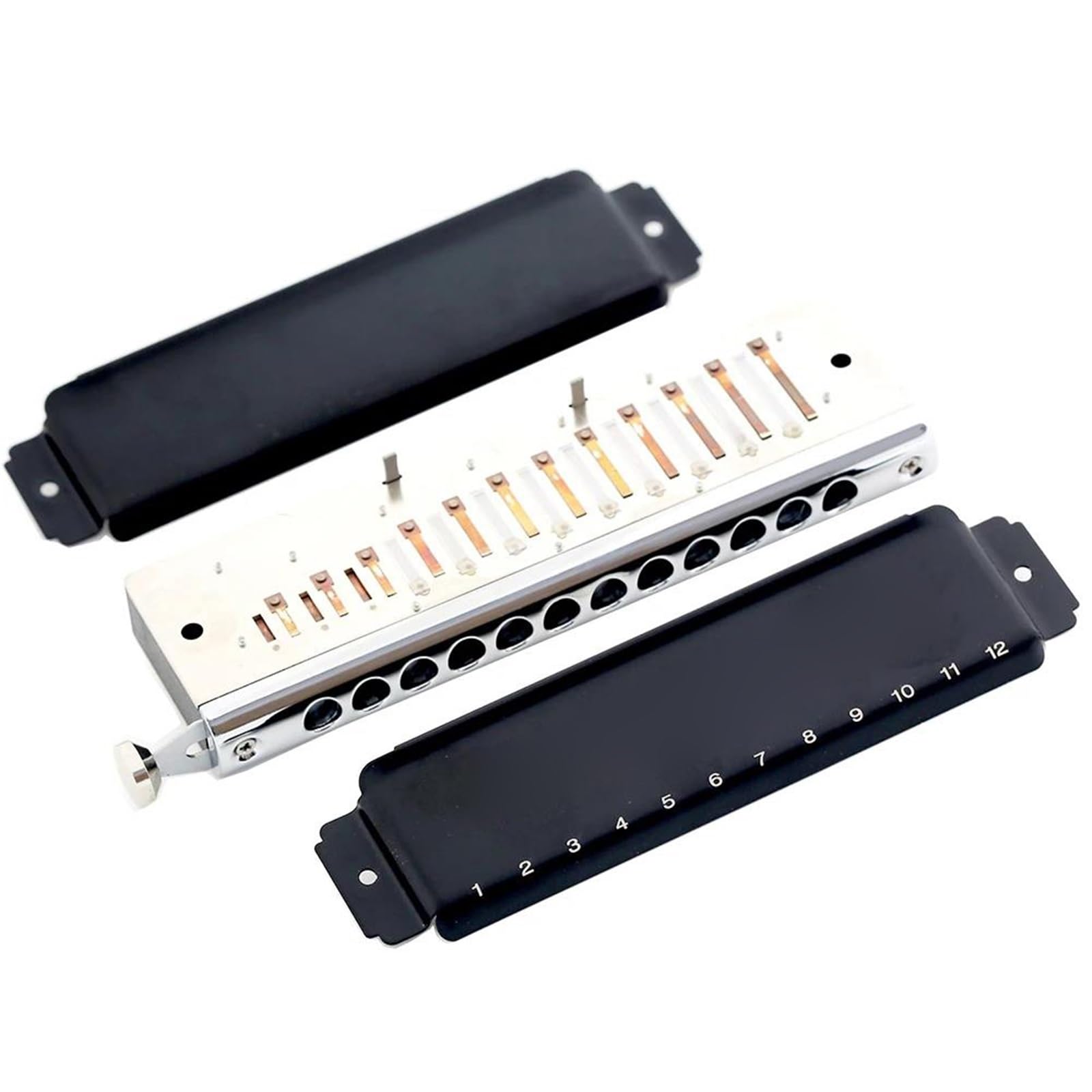 armonica a bocca Armonica Arpa Cromatica 12 Fori 48 Toni Organetto A Bocca Strumenti Musicali Professionali Chiave C Copertura In Acciaio Inossidabile