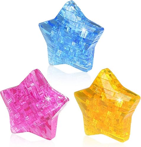 Miniatura 2 de DIY 3D Crystal Puzzle Star Asamblea Modelo Decoración de Escritorio Cerebro Teaser Juguete Niños, Perfecto Niño Intelectual Juguete Regalo Set Azul