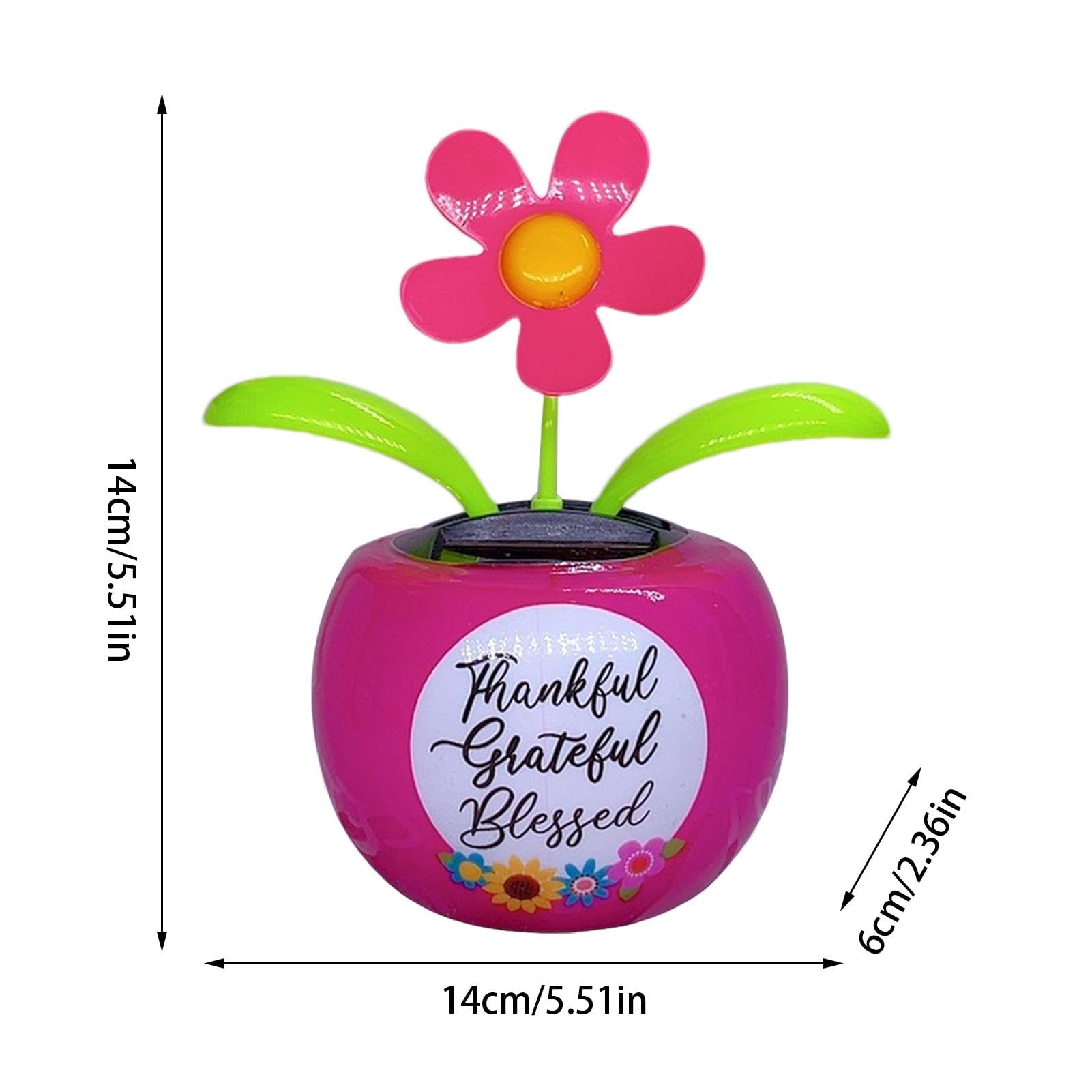 Fleur Solaire Pour Tableau De Bord – Décoration Secouante – Énergie Cinétique – Sans Piles – 14 X 6 X 14 Cm – Pétales Mobiles – Anti-stress