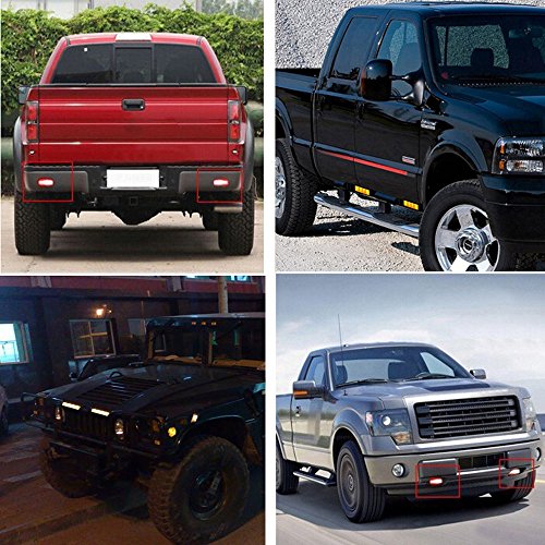 Everbrightt 2-Pack Red 3 Led Car Flash Light Drl Truck Emergency Strobe Flash Warning Light 12-24V #TOP6