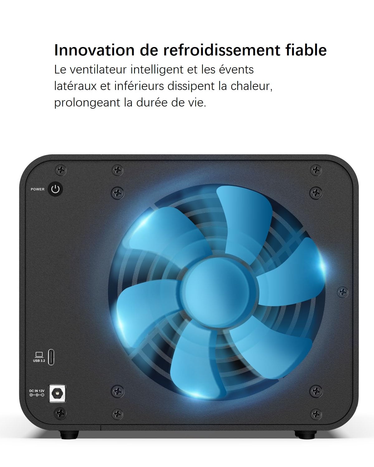 TERRAMASTER D4-320 Boîtier de Disque Dur Externe - 4 Baies USB 3.2 Gen2 10Gbps Type-C Stockage USB échangeable à Chaud Plug and Play (sans Disque)