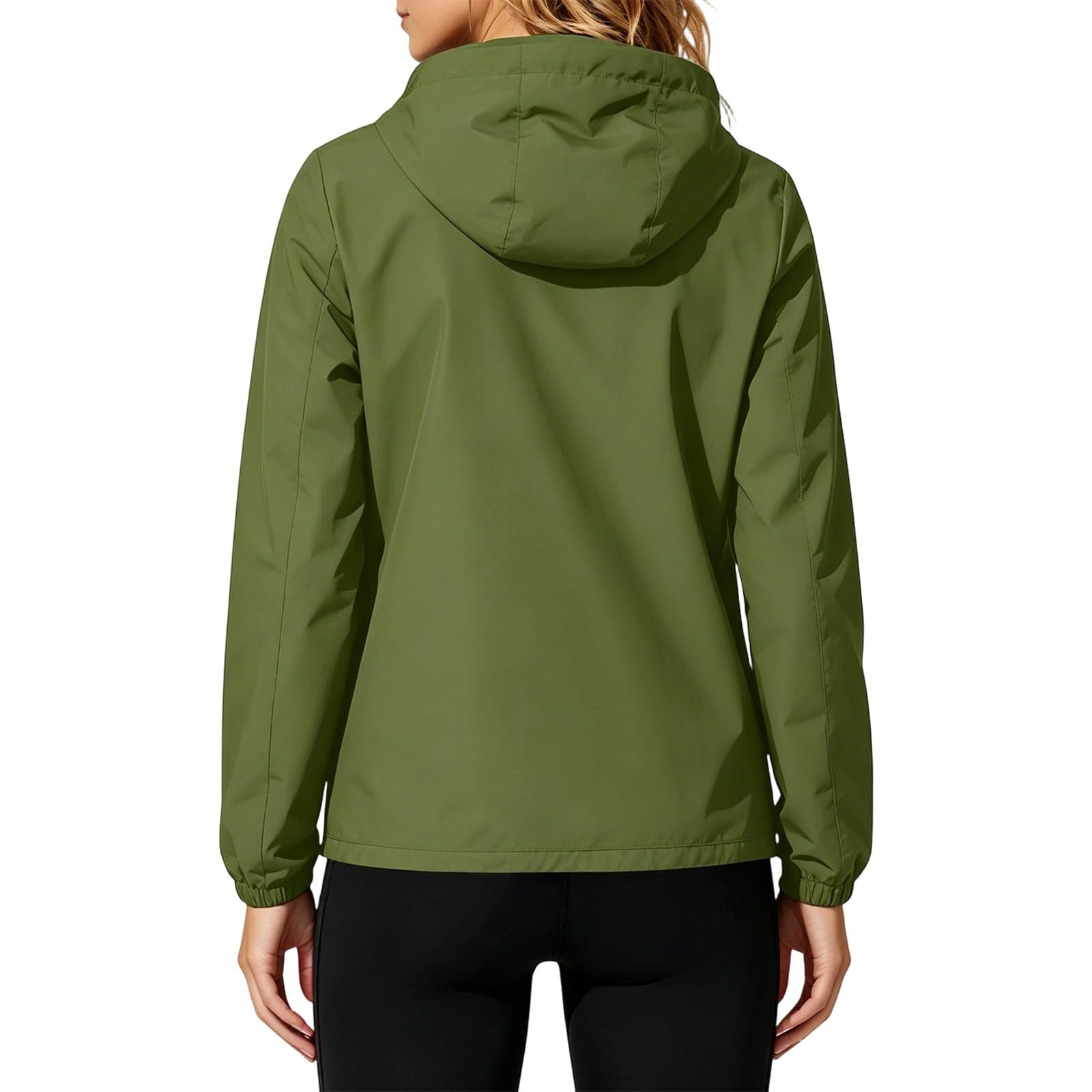 Famzuneu Regenjacke Damen Wasserdicht Atmungsaktiv Faltbar Regenmantel mit Kapuze Taschen Leicht Windbreaker Jacke Funktionsjacke Outdoor Übergangsjacke für Wandern Reisen Fahrrad