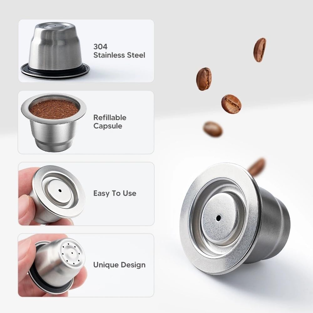 Cartouche Pour Nespresso Capsules Café Inox Réutilisables