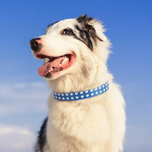 Miniatura 7 de BINGPET BA2006 - Collar ajustable de piel dividida con tachuelas para mascotas, collares duraderos para perros pequeños, medianos y grandes, color