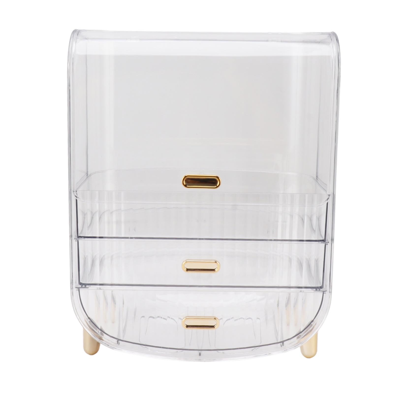 Caja de Almacenamiento de Cosméticos, Organizador de Maquillaje Duradero para el Hogar, Dormitorio, Baño con 3 Capas de Gran Capacidad PET (claro)
