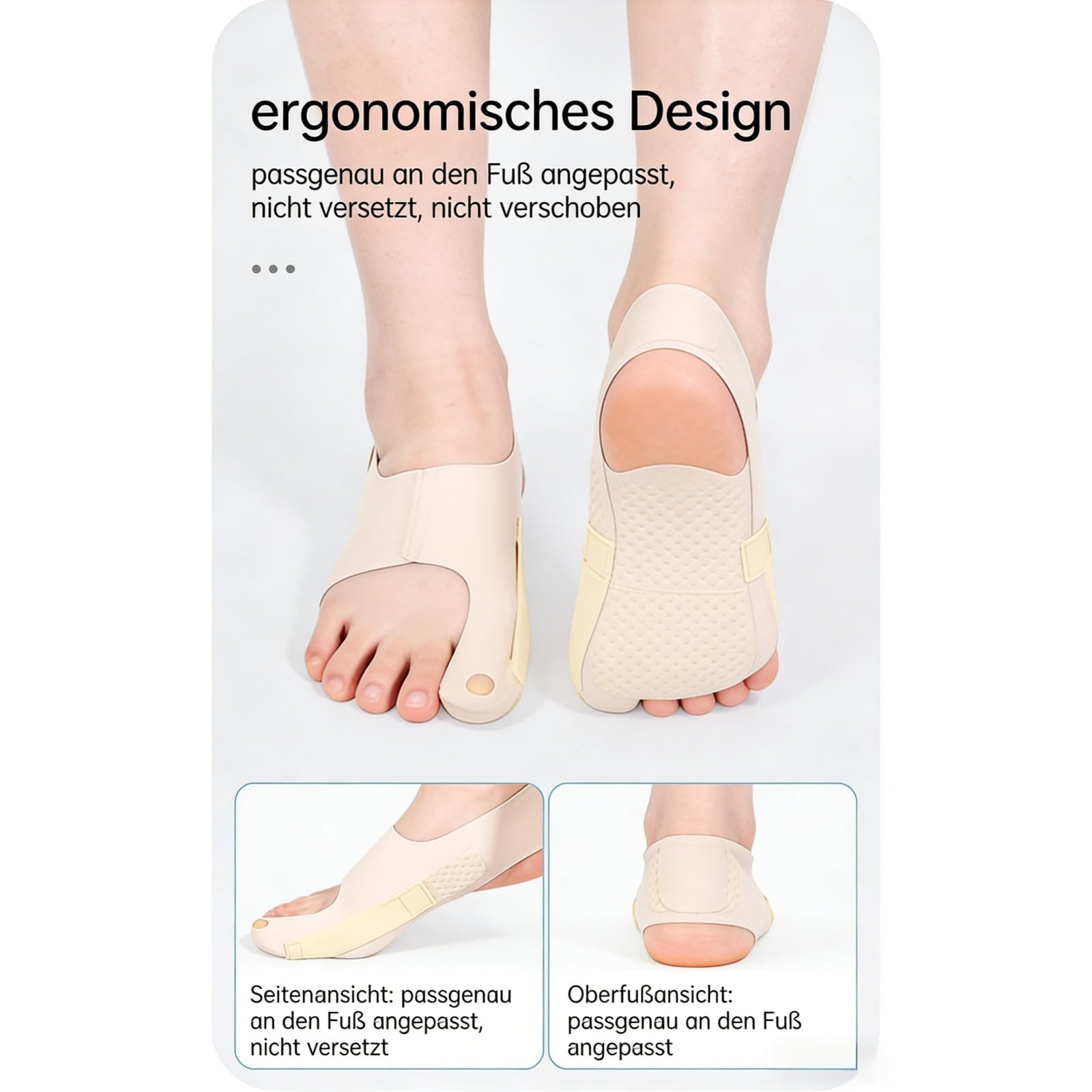Haltungshelfer ValgusVital™ Hallux-Valgus-Korrektor – Nächtliche Zehenkorrektur für schmerzfreie Füße, Bequeme Polsterung & Verstellbarer Riemen für Damen & Herren (M (35-39),2 Stücke)