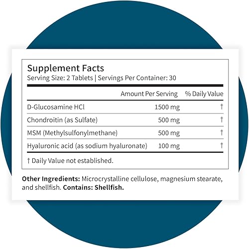 Miniatura 8 de Pattern Wellness Complejo de glucosamina condroitina con MSM y ácido hialurónico - Suplemento de apoyo articular - cartílago y flexibilidad