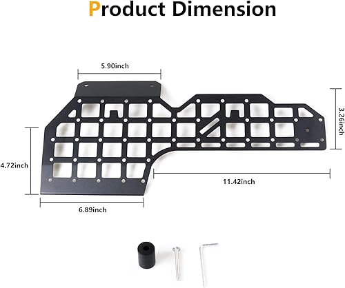 Miniatura 9 de RERPRO Molle Panel para Ford Bronco 2021 2022 de 4 puertas 2 puertas, accesorios interiores de 2 puertas, consola central del lado del pasajero,