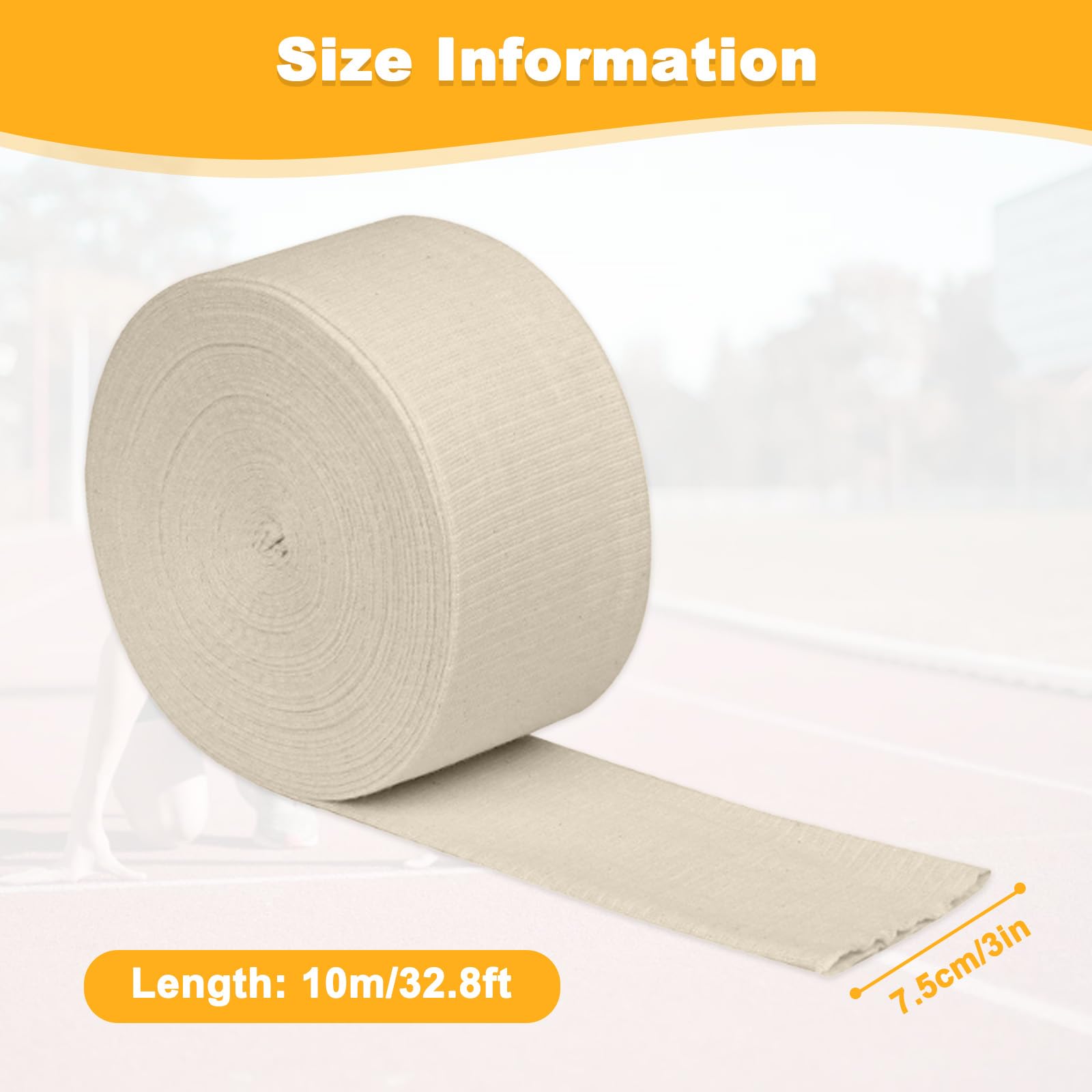 Vendas Tubulares 7.5cm x 10m, Vendaje Soporte Elástico Brazo y Piernas, Rollo Gasa de Algodón Fundido Tubular Compresión, Bandage Manga Transpirable para Rodilla, Brazos, Tobillo, Pierna, Muñeca
