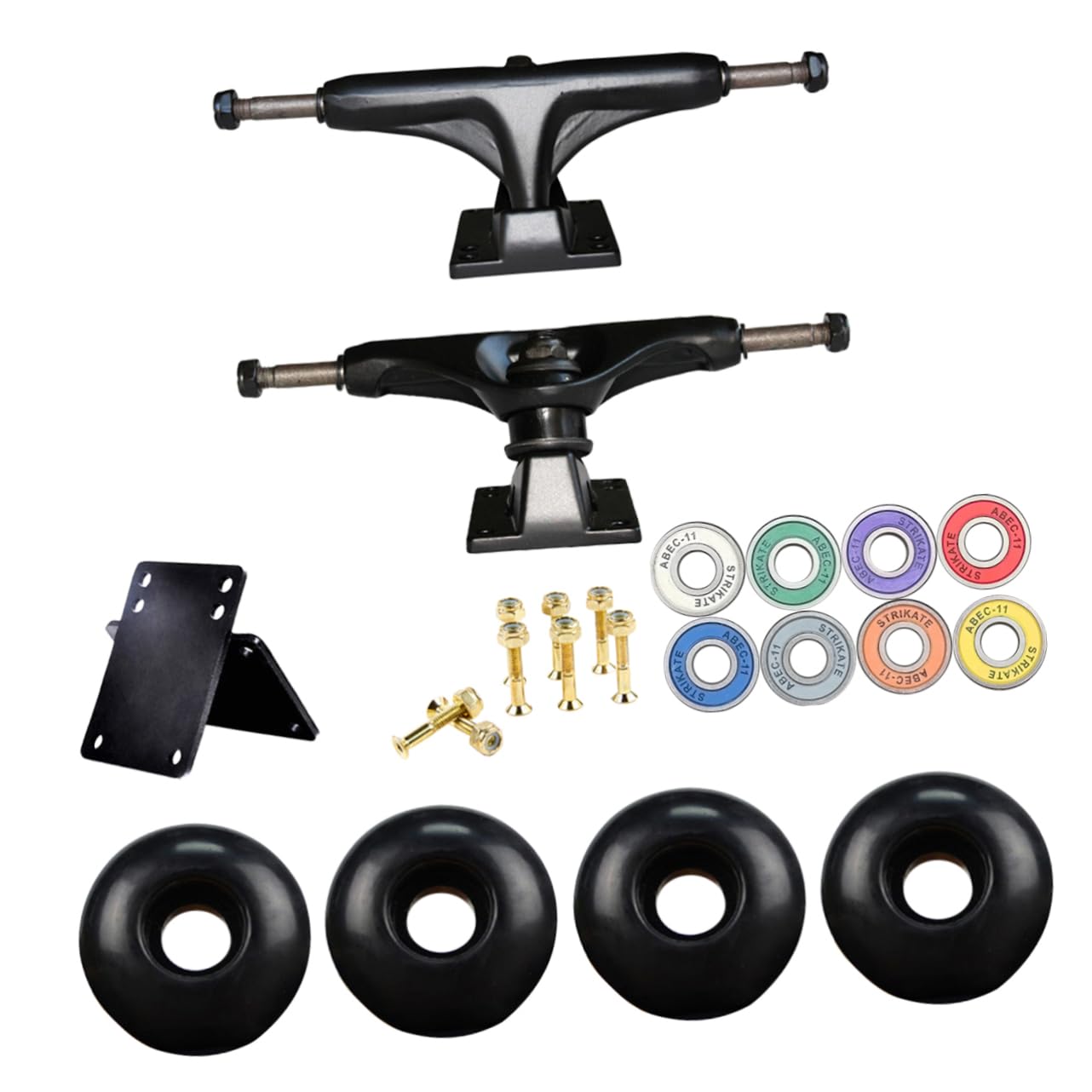 KOMBIUDA Skateboard Accessory Set 5 Inch Bracket 11 Bearings 52 * 32 Wheels for DIY Skateboarding Projects