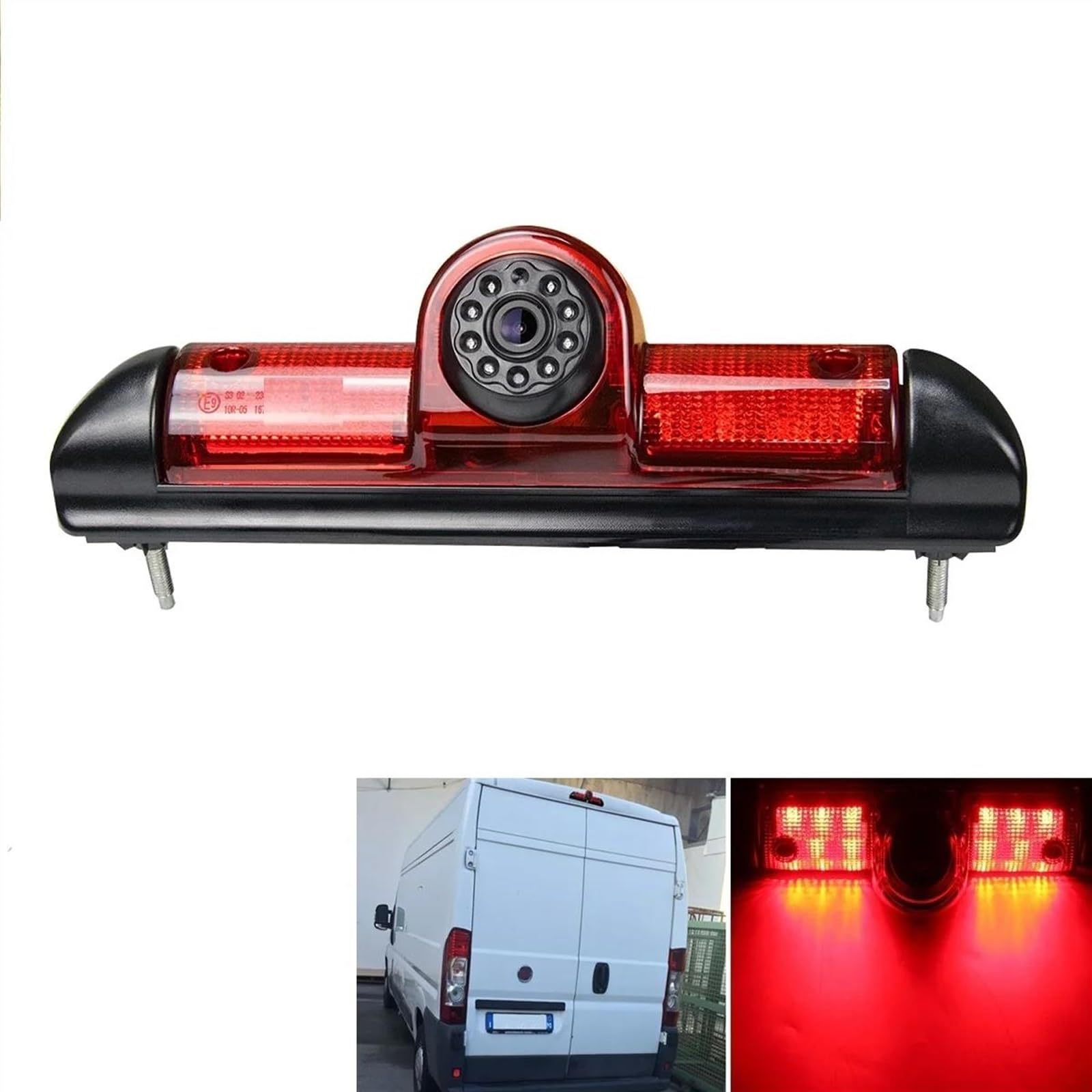 FUNFOB Telecamera Retromarcia per Peugeot per Boxer 2006-2019 E9 Luce Freno Telecamera HD 720P Vista Posteriore Visione Notturna Luce Stop Auto Retrocamera (Dimensione : with 7inch Monitor