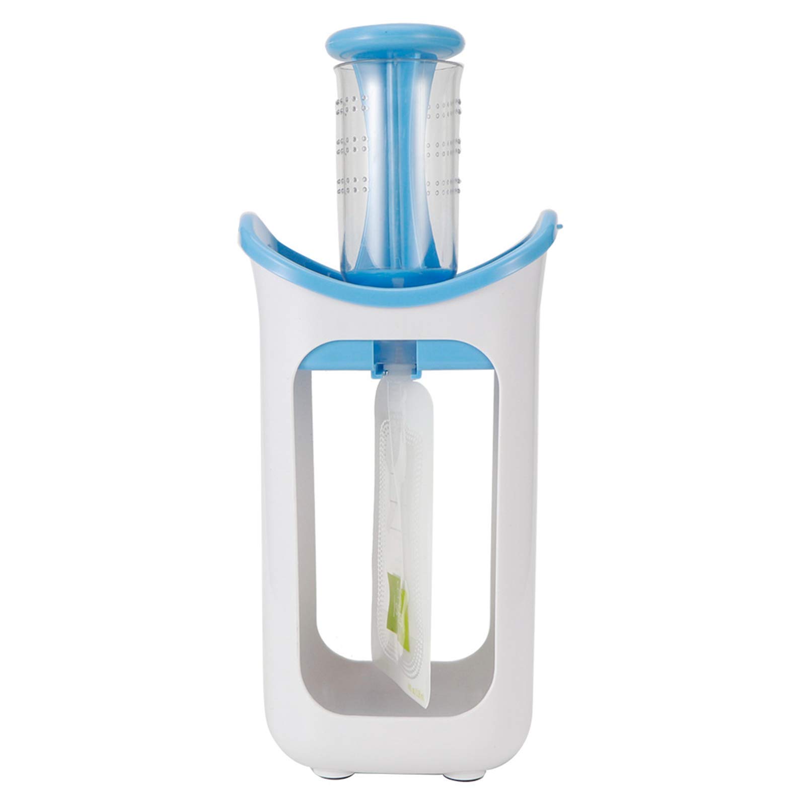 Station de Compression Saine et Sûre, Station de Compression de Nourriture pour Bébé Presse-Aliments Portable à Base Antidérapante avec 10 Pochettes Accessoire de Cuisine pour la Maison (Blanc)