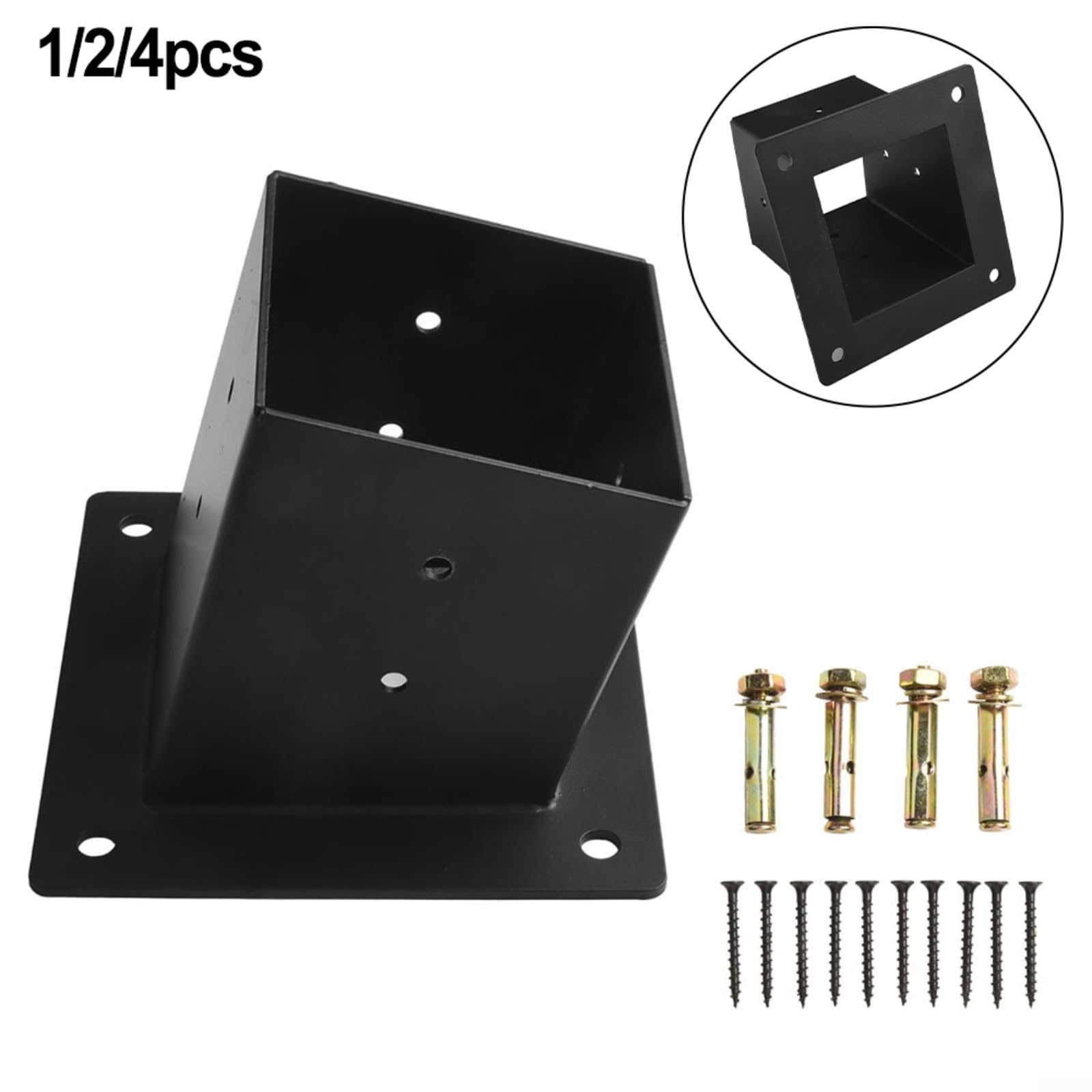 Soportes de pérgola de techo inclinados para montaje en pared para postes de 4 x 4 pulgadas, kit de accesorios de acero resistente con tornillos, resistente a la corrosión, soporte de