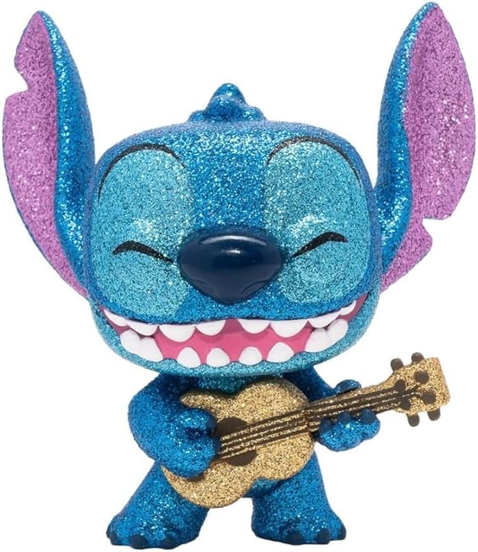 Funko Lilo & Stitch Stitch with Ukulele Diamond Glitter Pop! Vinyl Figure - Entertainment Earth Exclusive, Blue, 3.75 inches