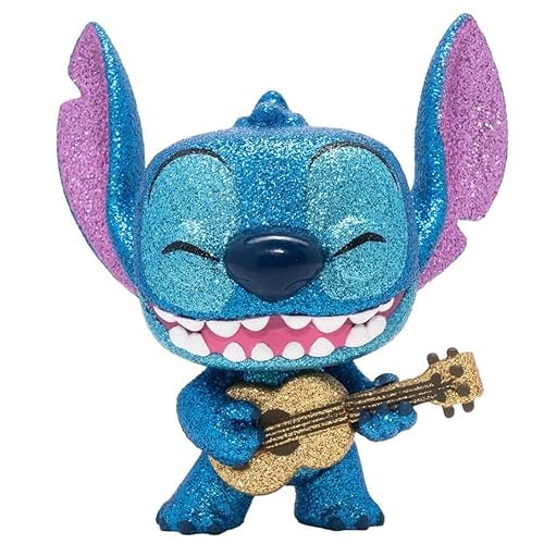 Funko Lilo & Stitch Stitch with Ukulele Diamond Glitter Pop! Vinyl Figure - Entertainment Earth Exclusive, Blue, 3.75 inches - Standard