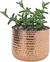MyGift 6-Inch Copper Tone Hammered Metal Succulent Planter Pot - Handcrafted in India, Vintage Decor for Home Office