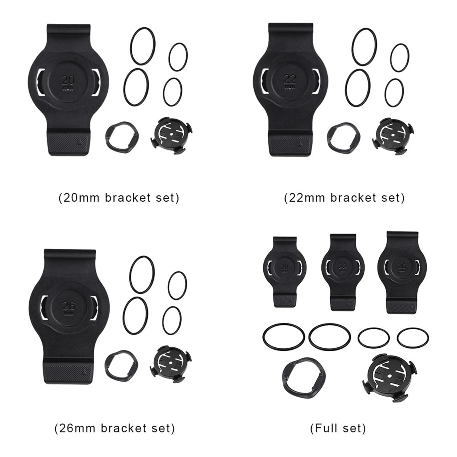 Fit MTB Bike Mount Watch Computer Base Accessori 20/22/26mm per Cronometro GPS Road Bike (Full)