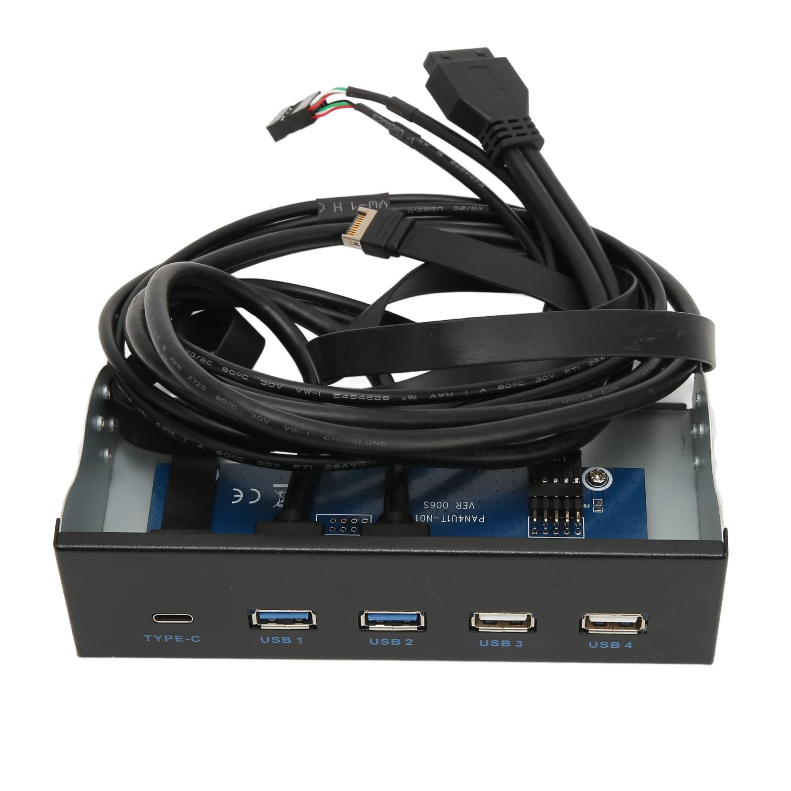 Dual USB3.0 -Ports und Medien Dashboard - 5,25 Zoll Media Dashboard 2XUSB3.0 2XUSB2.0 1XTYPE C 10 GBPS Hochgeschwindigkeits Medien Front Panel für PC Desktop Chassis mit Kartenleser