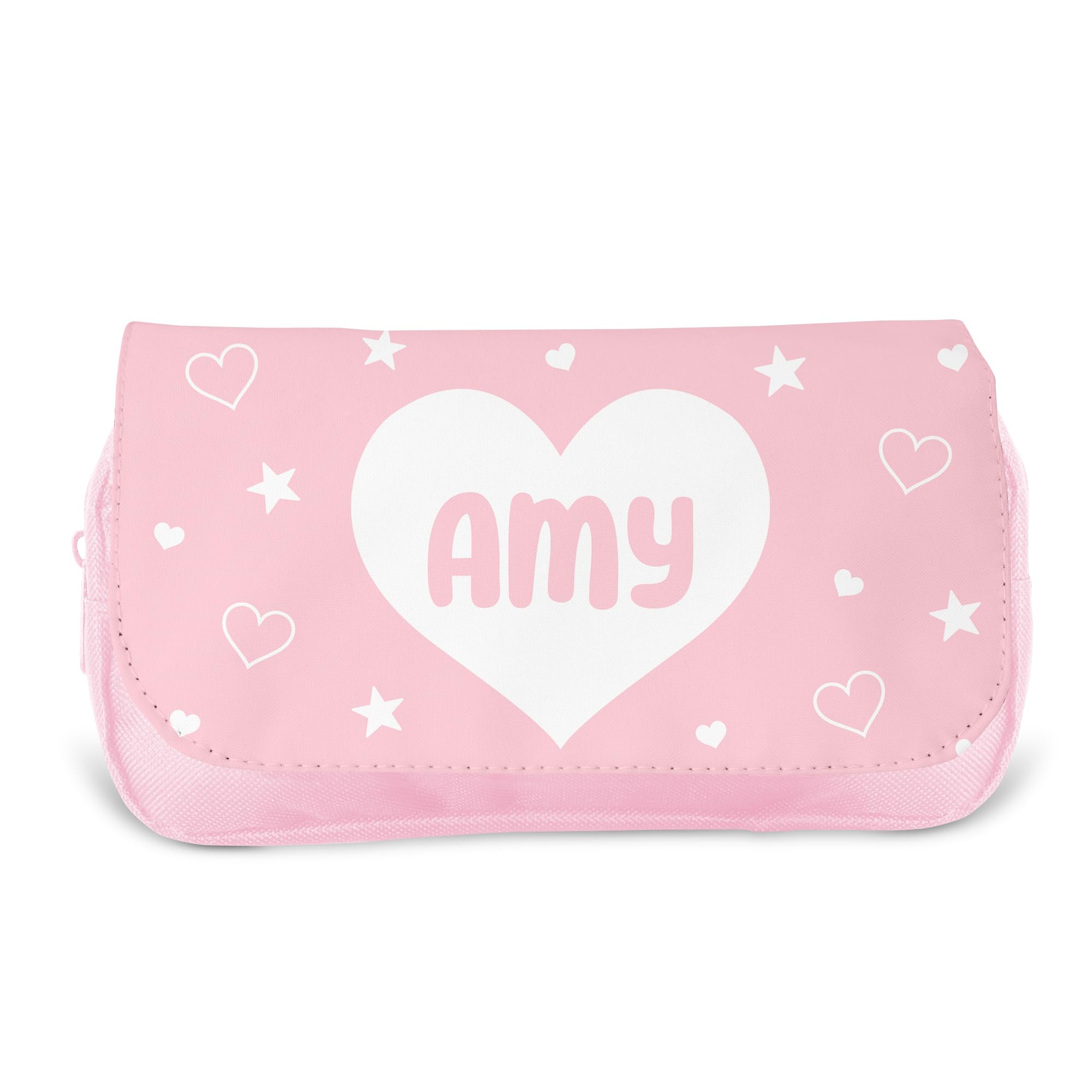 Personalised Children’s Pencil Case | Pencil Case for Girls, Pencil Case for Boys - Back to School | Custom Kids Pencil Case, School Pencil Case (Pink Hearts) — image 1