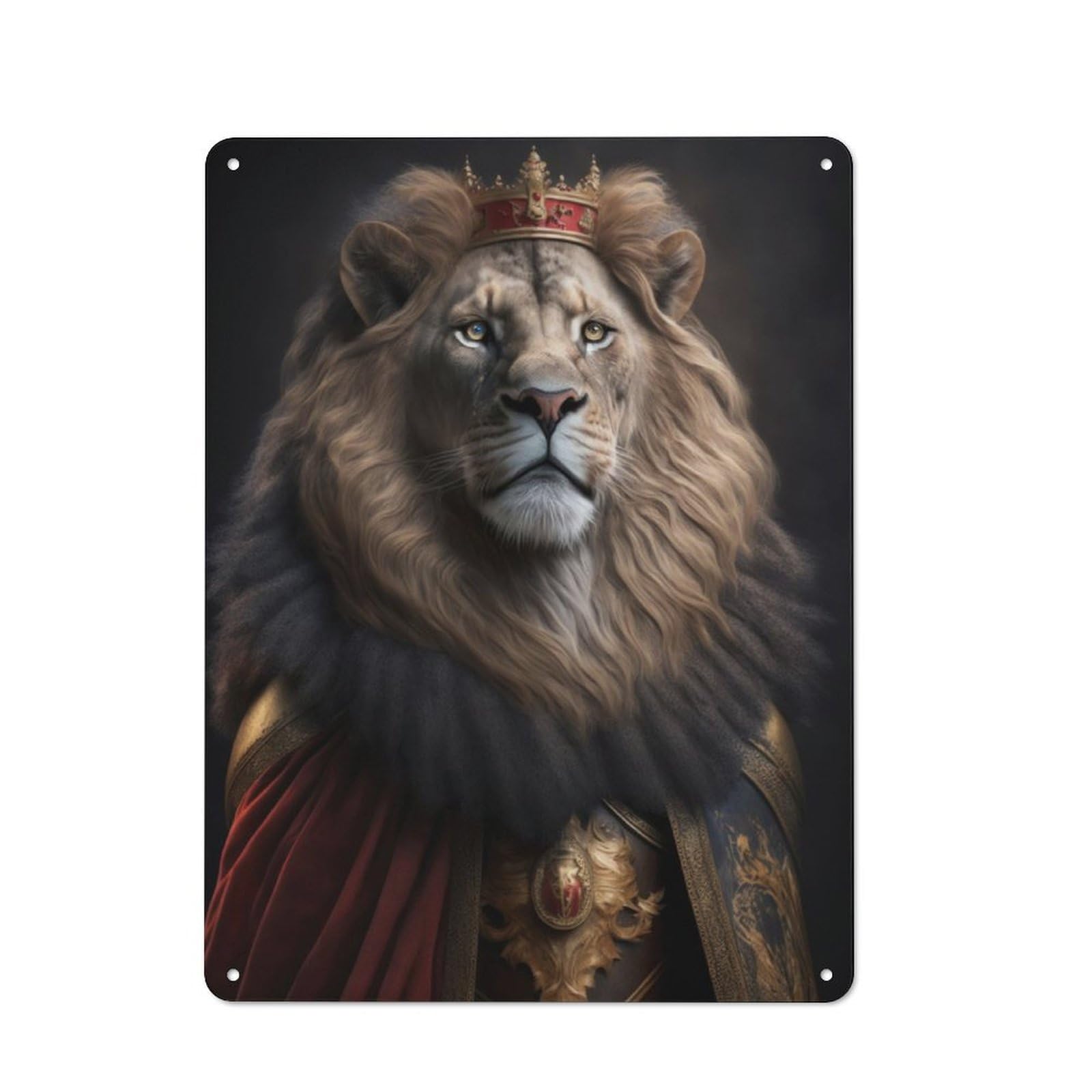 Junmoney Lion Rustic Tin Sign 40X30cm For Man Cave Or Games Room, A Decorative Gift For A Newly Furnished Man Cave And Games Room