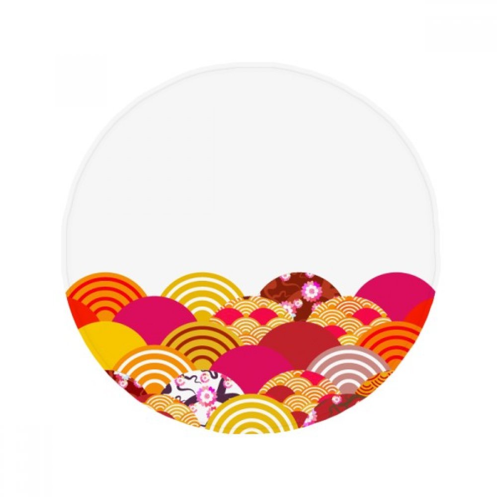 Tapis pet rond anti-slip et géométrie Sakura multicouleur