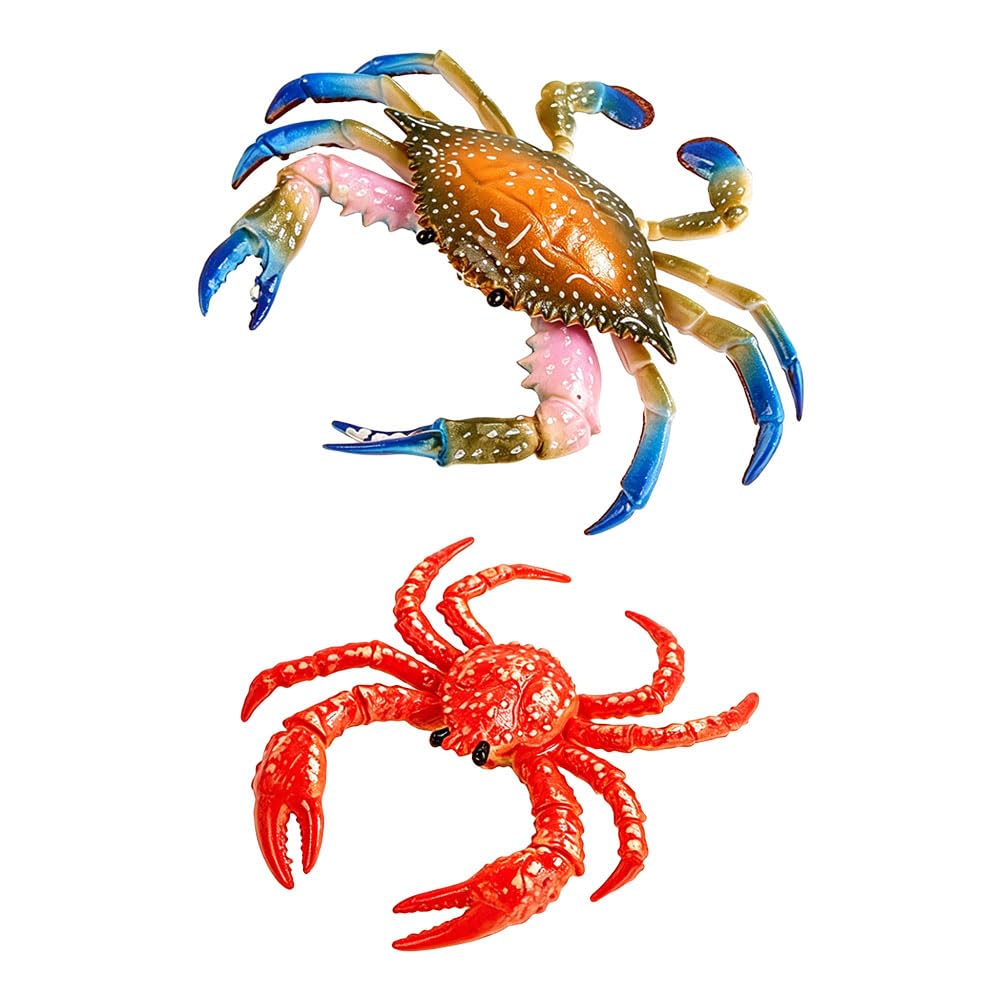 Jehoshaphat 2Pcs Realistic Crab Model Decor Lifelike Artificial Sea Creature Ornaments No Power Needed Aquarium Fish Tank Marine Life Scene Accessories