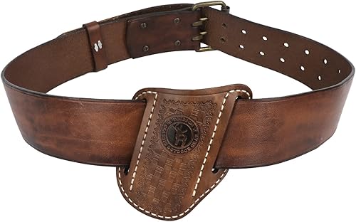 Miniatura 6 de Tourbn Tourbon Funda plegable de cuero para cinturón, funda EDC para hombre, Cross Draw lado derecho, portador de cuchillos trampero con parte