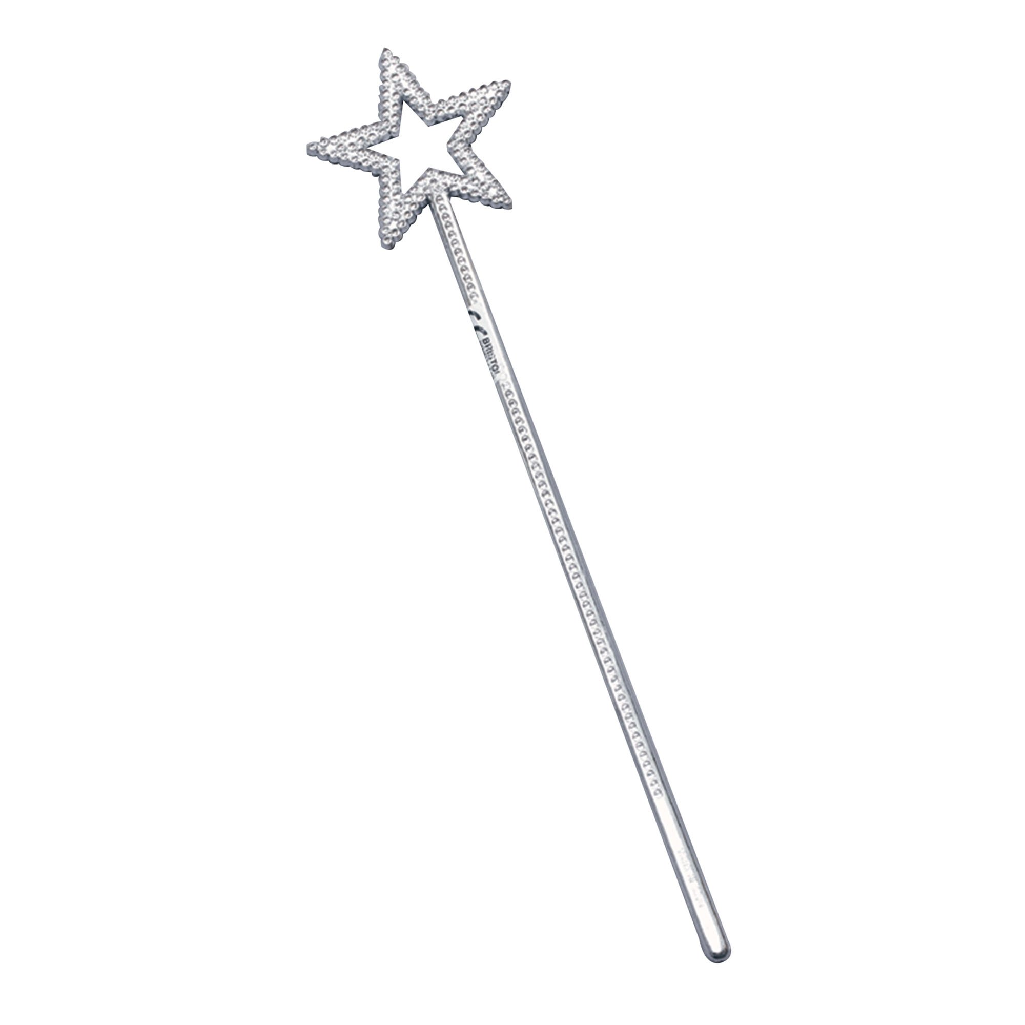 Bristol Novelty BA543 Fairy Wand Plastic Silver, Girls, One Size Halloween