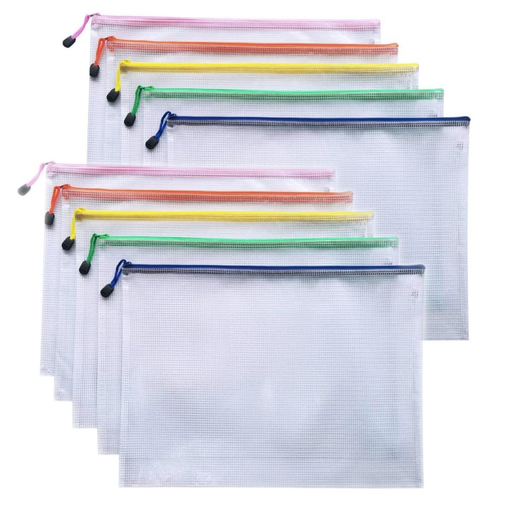 A5 Plastic Wallets 10Pcs File Folder Zip Lock Bags Document Wallet File Zipper Bags for Office Home School Supplies (A5-10Pcs) โ image 1