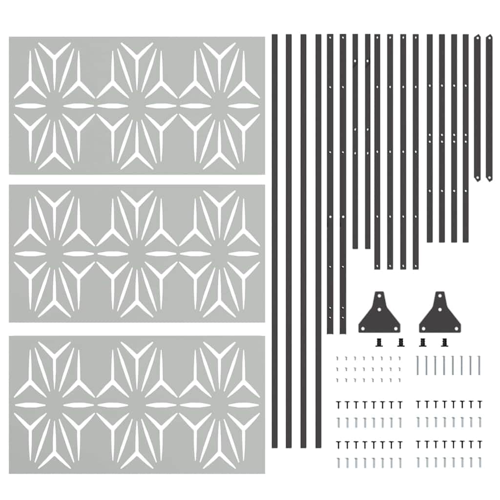 vidaXL Ekran prywatności 100 x 50 x 180 cm Stal ocynkowana srebrny