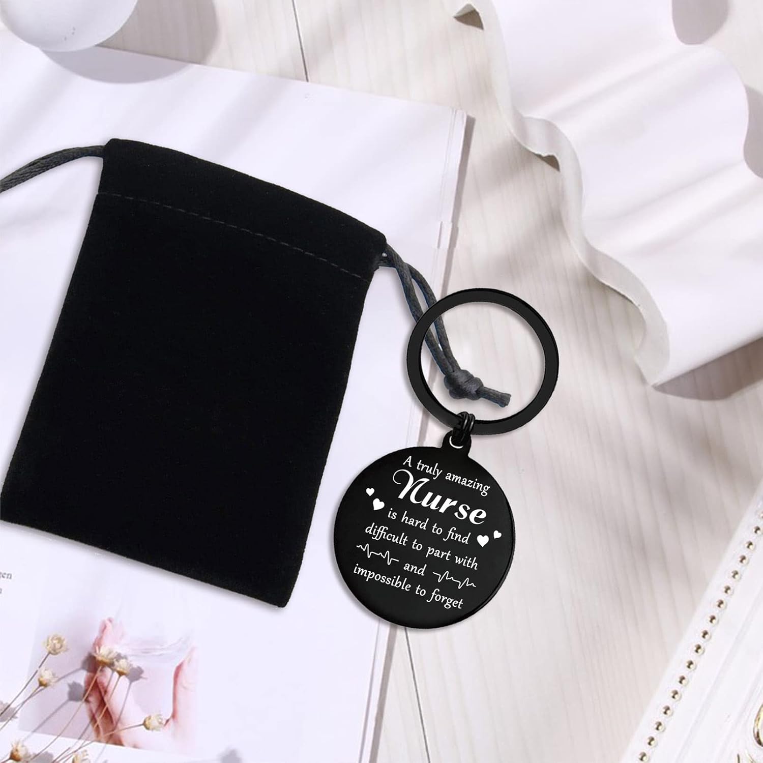 ENGZHI Nurse Appreciation Gifts - Thank You Keychain for Nurse Week Retirement Graduation Christmas, Metal Engraved Key Chain - Image 6