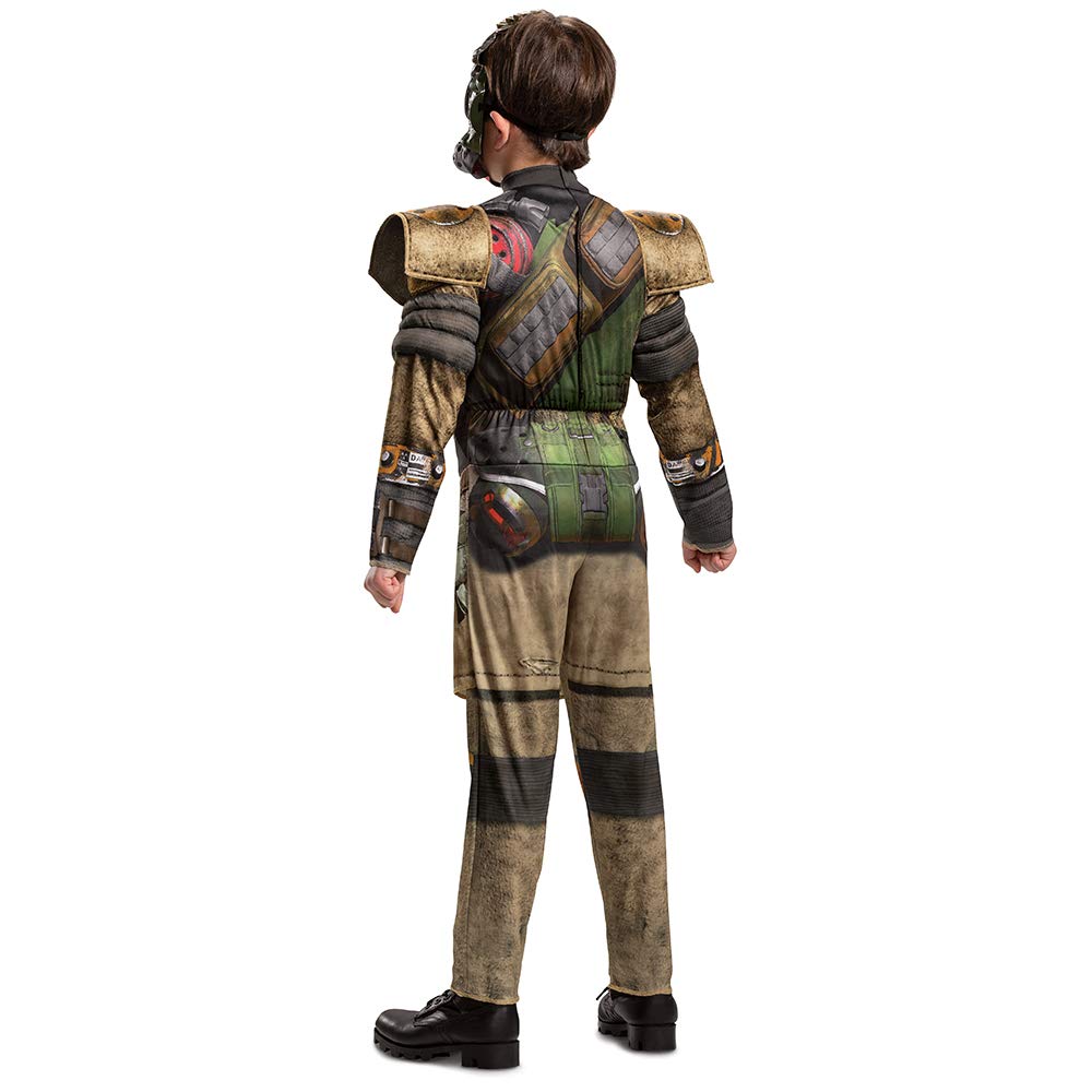 Disguise Oficjalny Strój Bloodhound z Apex Legends dla Dzieci, Brązowy Kombinezon z Mięśniami i Maską