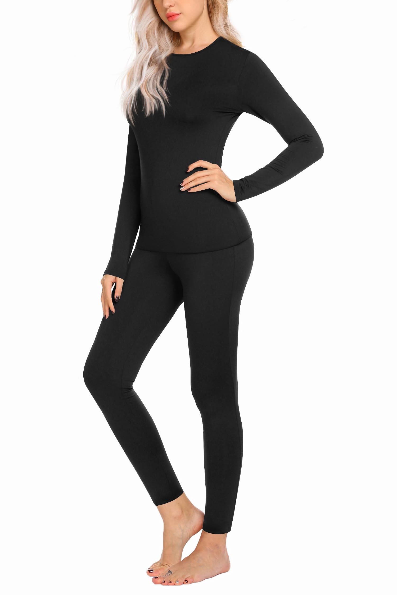 ekouaer Thermal Underwear for Women Long Johns Sets Base Layer Lightweight 2 Pieces Pajams Set-picture-14