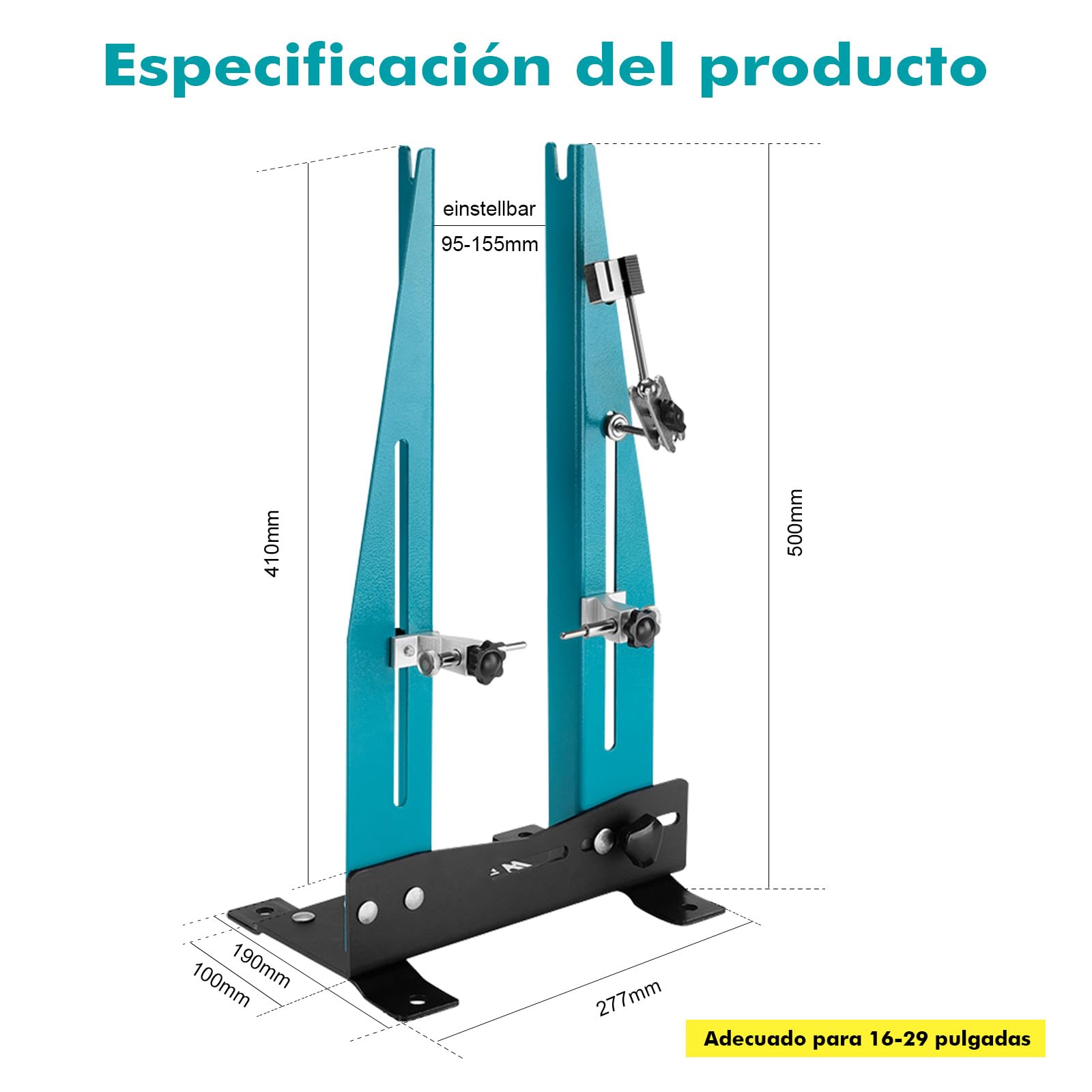 Mimoke Centro de bicicleta para ruedas de 16 a 29 pulgadas con barra adaptadora de eje continua. Adecuado para alineación de llantas y anchos de rueda de 90-150 mm