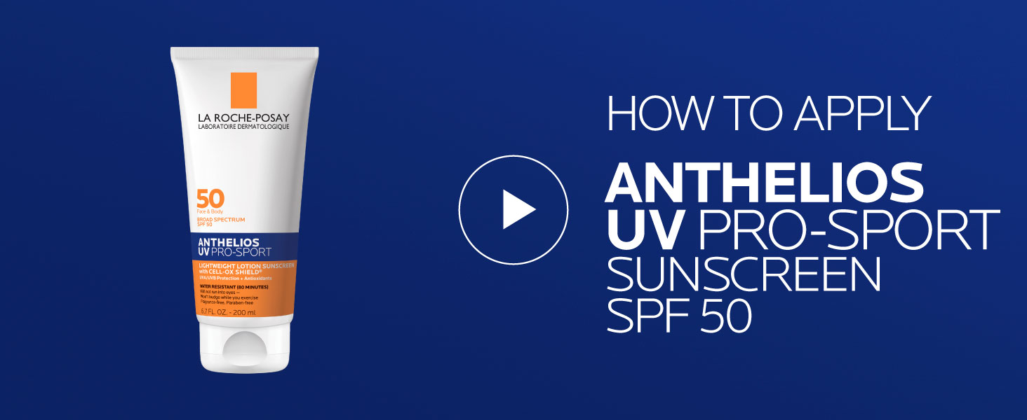 La Roche-Posay Anthelios UV Pro-Sport SPF 50 Sunscreen for Face & Body, Water & Sweat Resistant with Non-Drip Formula, Invisible Broad Spectrum Sunscreen Lotion, Lightweight & Breathable
