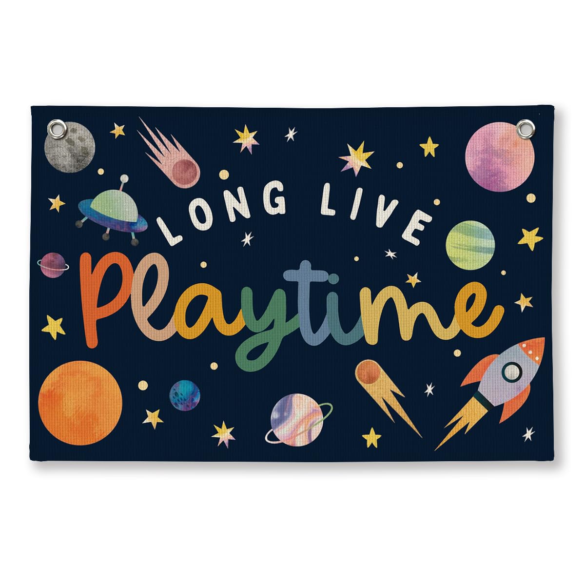 Playroom Wall Decor, Kids Toddler Boy Playroom Space Nursery Decor Hanging Linen Banner, Play Room Wall Decor for Kids Boys Nursery, 20x30 Inch